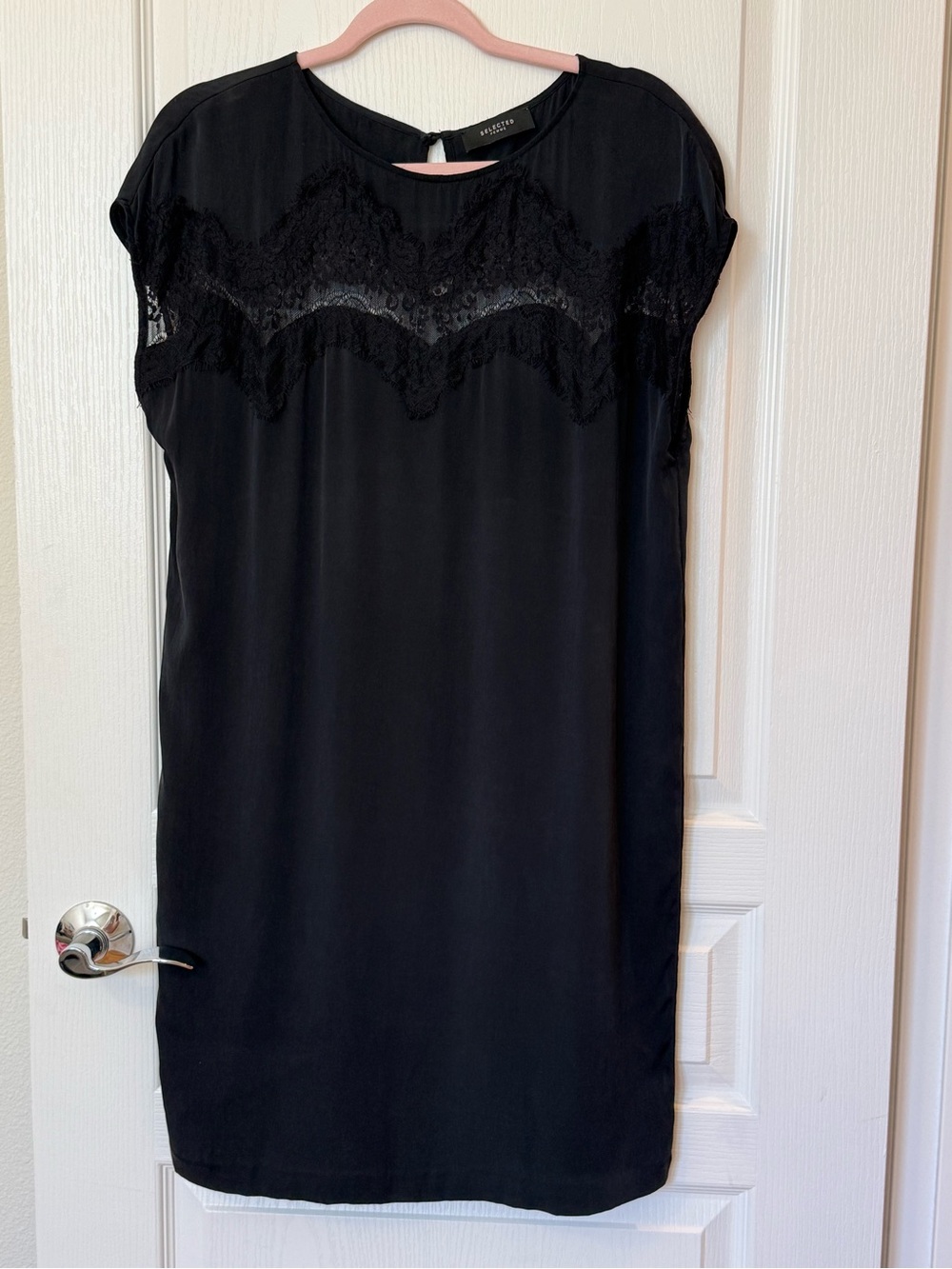 Selected Femme Silk GRYVA SS Black Dress - Classic Shift